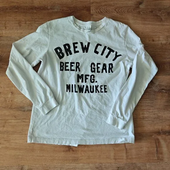 Brew City Beer Gear Milwaukee 100% Cotton Long Sleeve Tee - Picture 1 of 2